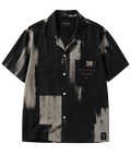 Relentless Brushstroke Camp Collar Shirt - Black | Tarlano