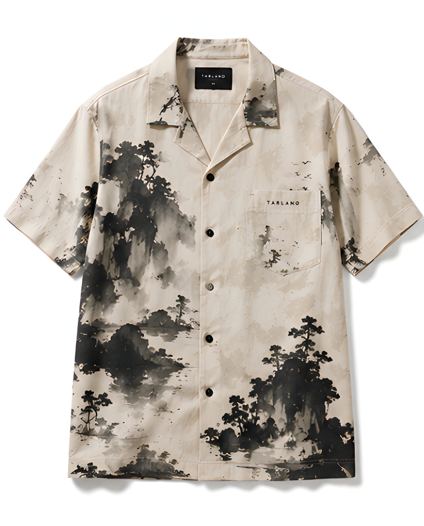 Sumi Coast Camp Collar Shirt - Ivory | Tarlano