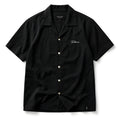 Textured Camp Collar Short Sleeve Shirt - Black | Tarlano